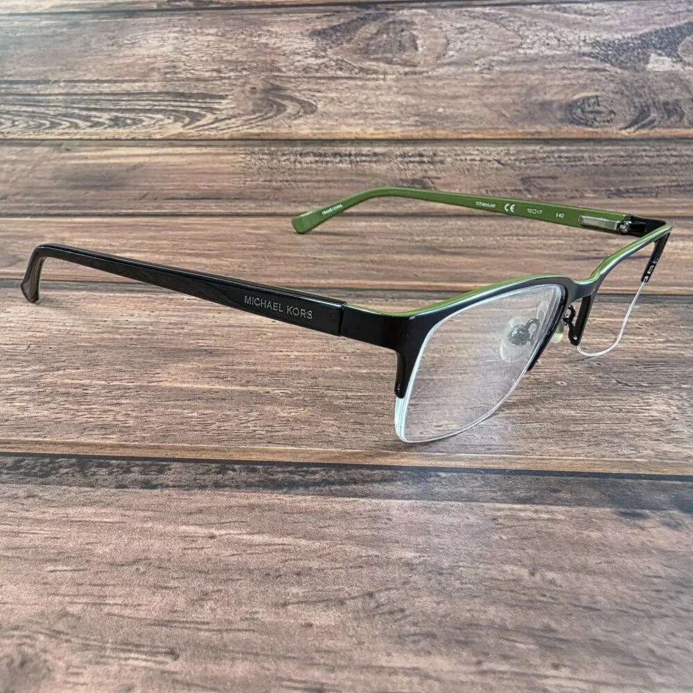 Michael Kors Eyeglasses Mk742M‎ 001 Black Green Half Rim 52-17-140 FRAMES ONLY